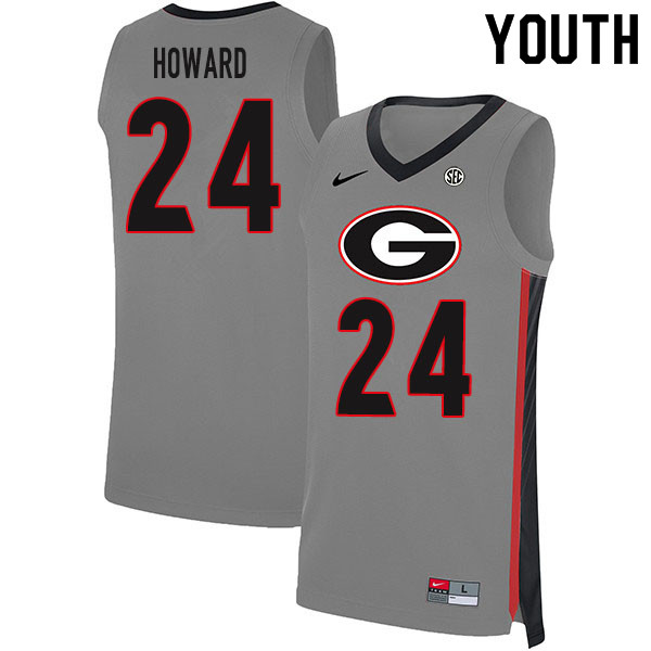 2020 Youth #24 Rodney Howard Georgia Bulldogs College Basketball Jerseys Sale-Gray